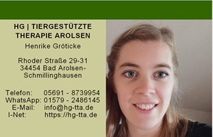 Kontakt zu: HG = Henrike Gröticke | Tiergestützte Therapie Arolsen | Mit Pferden